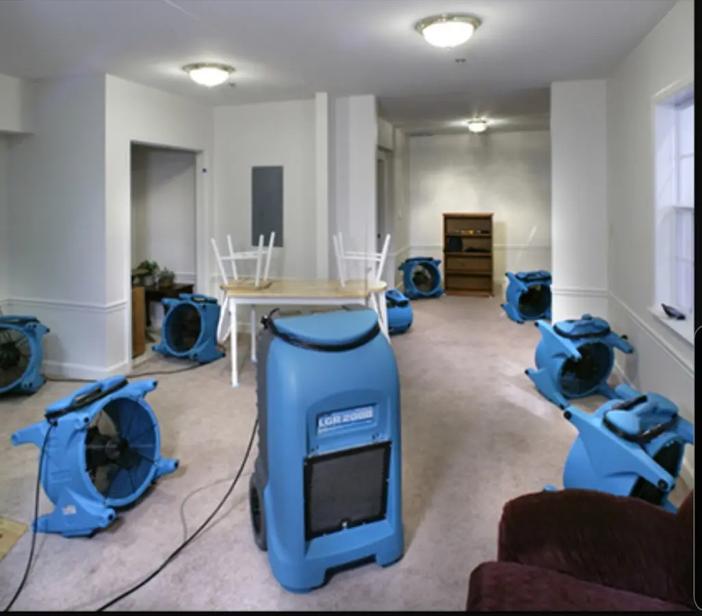 Air movers and dehumidifier setup for Water Extraction & Removal in Naperville